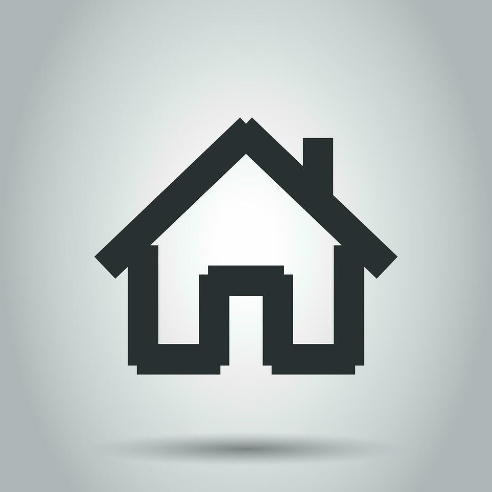 Haus Gebäude Symbol im eben Stil. Zuhause Wohnung Vektor Illustration auf Weiß Hintergrund. Haus Wohnung Geschäft Konzept.
