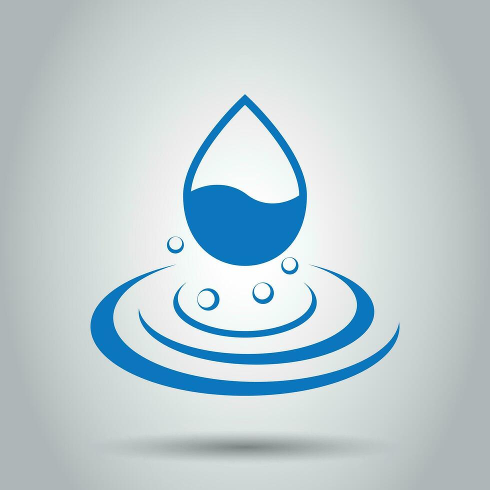 vatten släppa ikon i platt stil. regndroppe vektor illustration på vit bakgrund. liten droppe vatten klick företag begrepp.