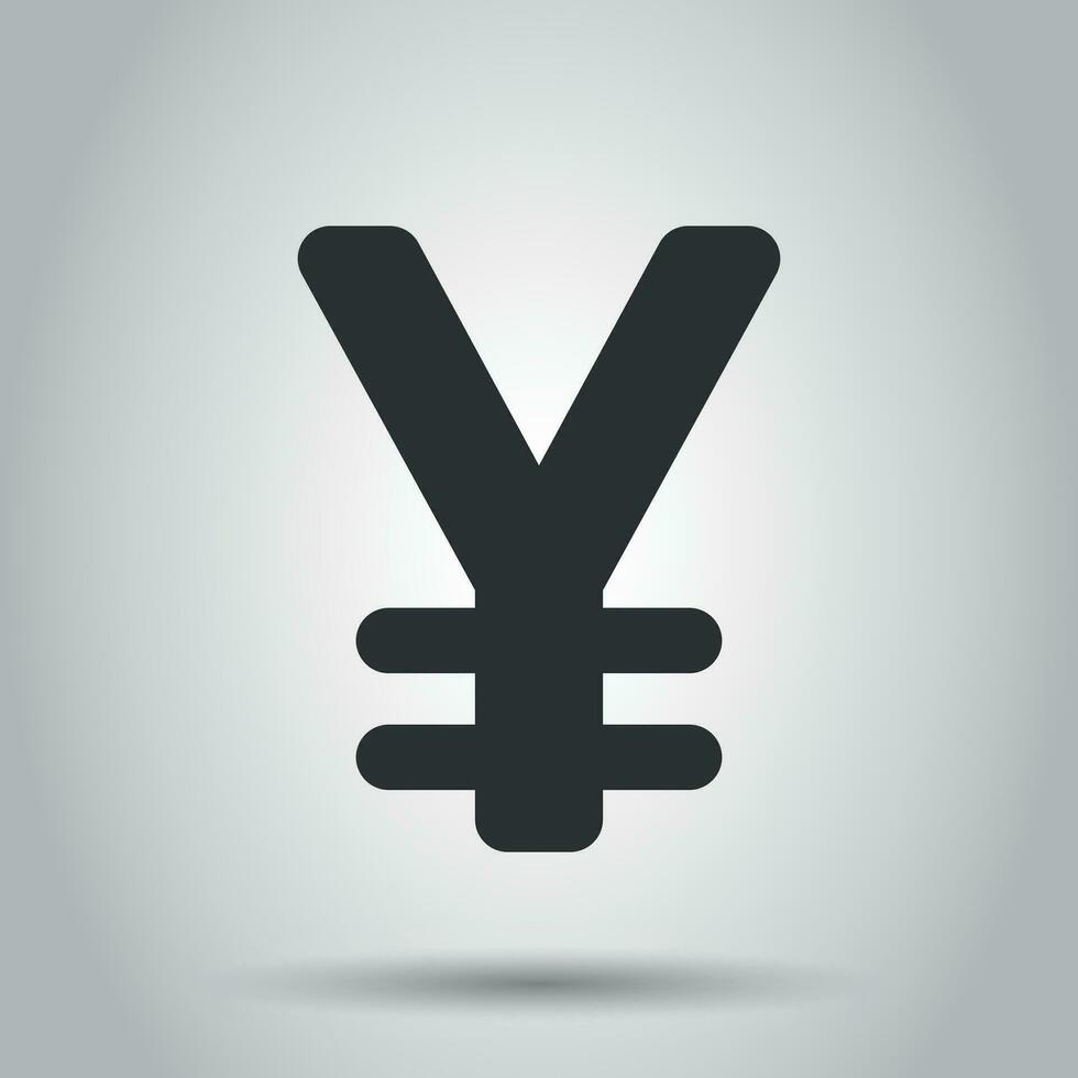 Yen, Yuan Geld Währung Vektor Symbol im eben Stil. Yen Symbol Illustration auf Weiß Hintergrund. Asien Geld Geschäft Konzept.