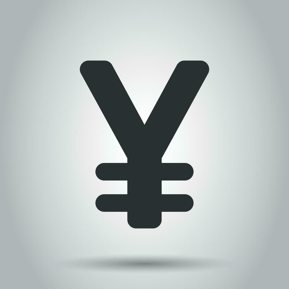 yen, yuan pengar valuta vektor ikon i platt stil. yen symbol illustration på vit bakgrund. Asien pengar företag begrepp.