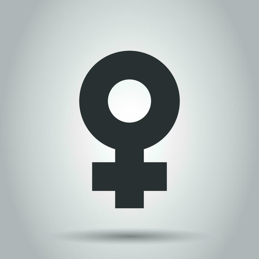 weiblich Sex Symbol Vektor Symbol im eben Stil. Frauen Geschlecht Illustration auf Weiß Hintergrund. Mädchen männlich Geschäft Konzept.