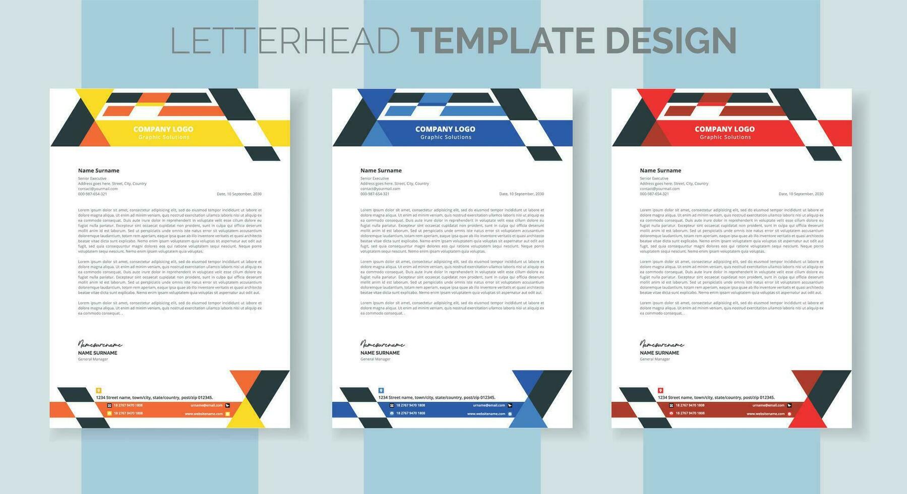 företags- modern företag brev design mall. kreativ modern brev design mall för din projekt. brev huvud, brevpapper, företag brev design vektor