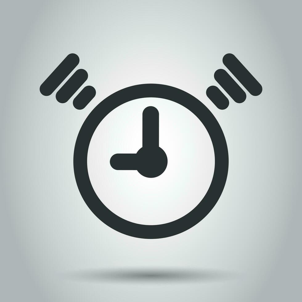Uhr Timer Symbol im eben Stil. Zeit Alarm Illustration auf Weiß Hintergrund. Stoppuhr Uhr Geschäft Konzept. vektor