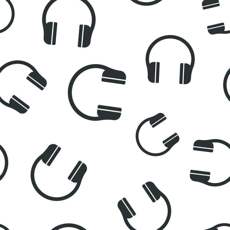 Kopfhörer Headset Symbol nahtlos Muster Hintergrund. Kopfhörer Vektor Illustration. Audio- Gadget Symbol Muster.