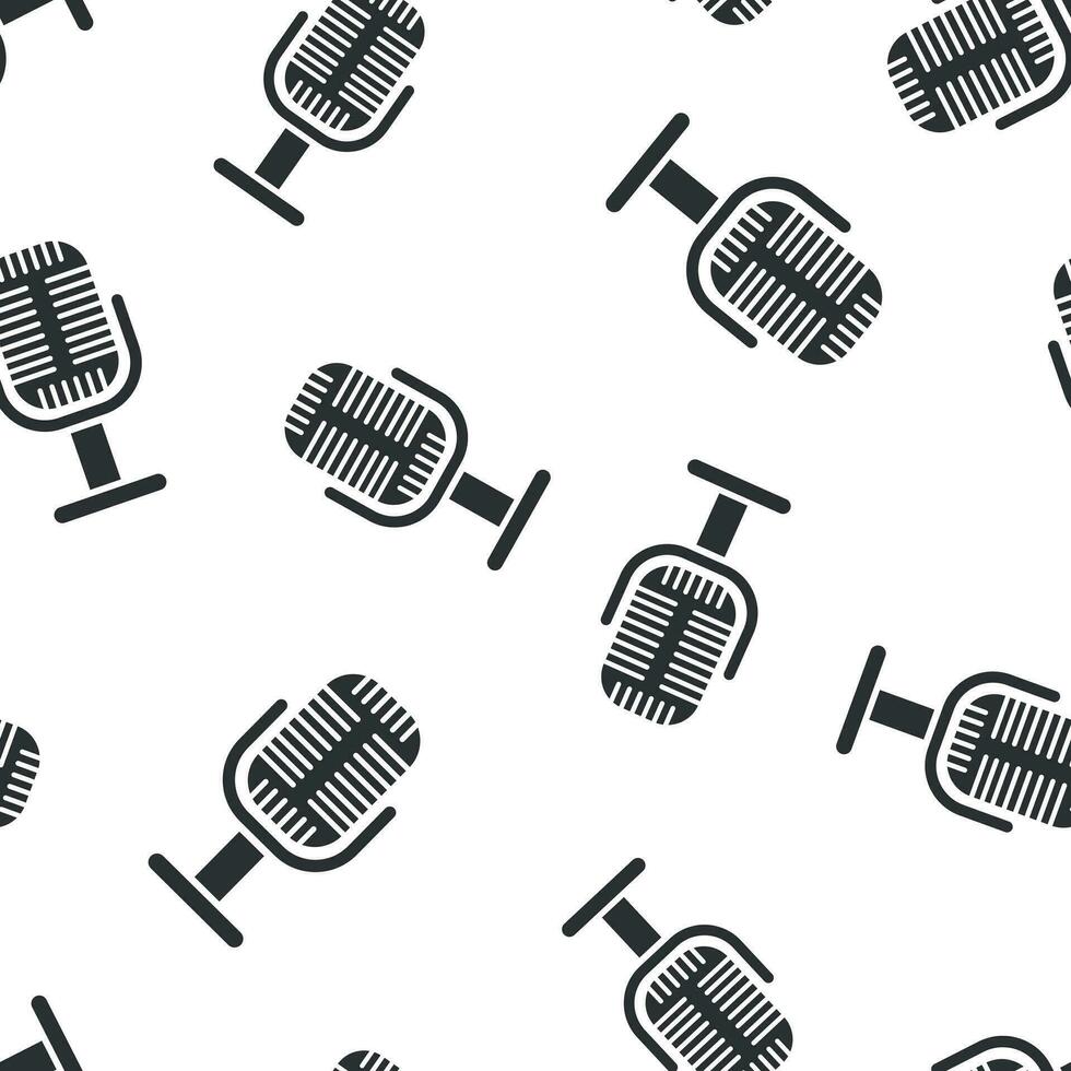 Mikrofon Symbol nahtlos Muster Hintergrund. mic Übertragung Vektor Illustration. Mike Rede Symbol Muster.