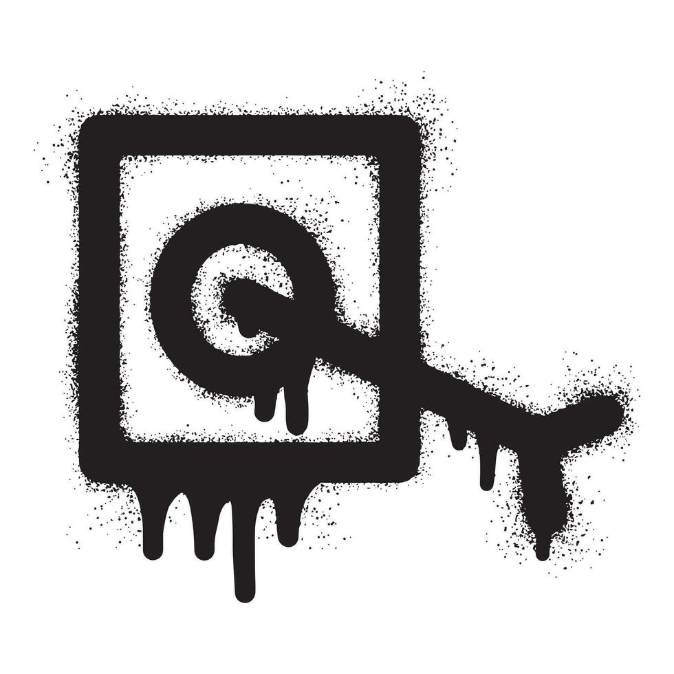 mål ikon graffiti med svart spray måla vektor