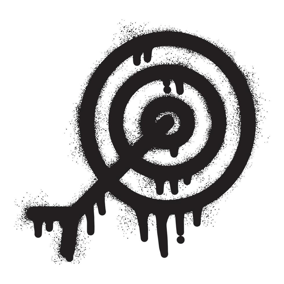 Ziel Symbol Graffiti mit schwarz sprühen Farbe vektor