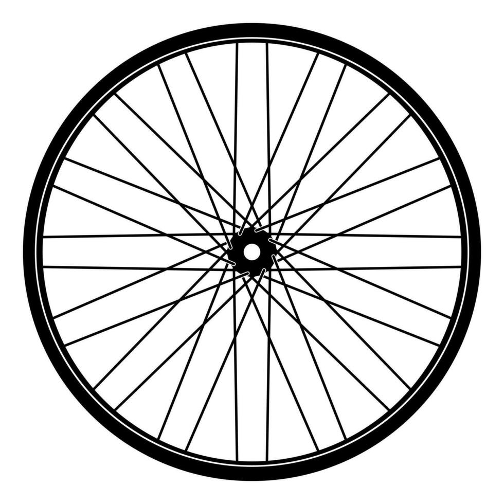 silhuett cykel hjul ikon isolerat på vit bakgrund vektor