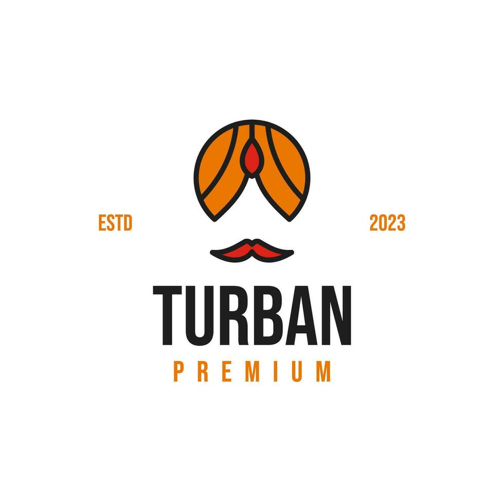 Mann im Turban zum indisch Kultur Logo Design Konzept Vektor Illustration Symbol Symbol