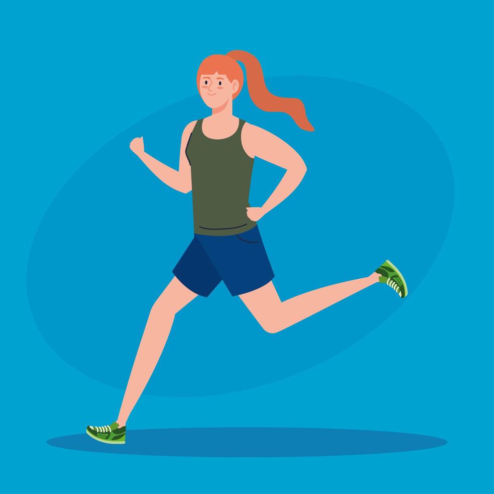 kvinnamaraton som kör sportig, kvinnlig i springtävling eller maratonloppsaffisch, hälsosam livsstil och sport vektor