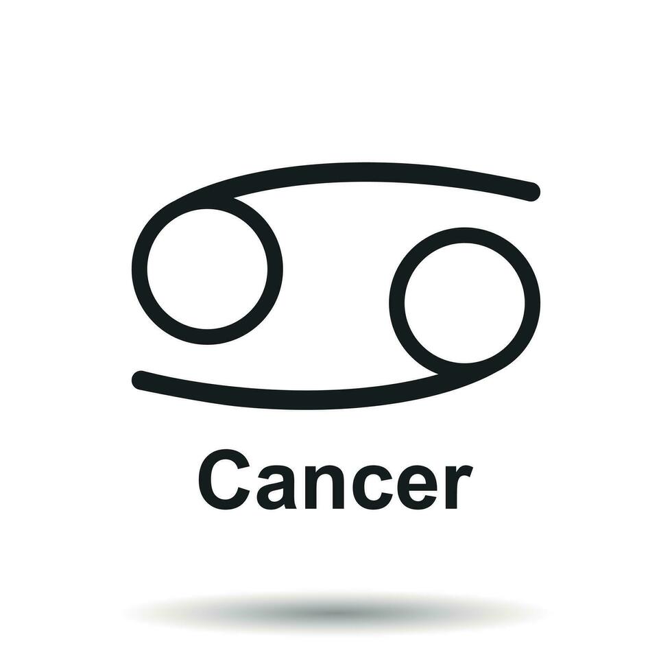 cancer zodiaken tecken. platt astrologi vektor illustration på vit bakgrund.