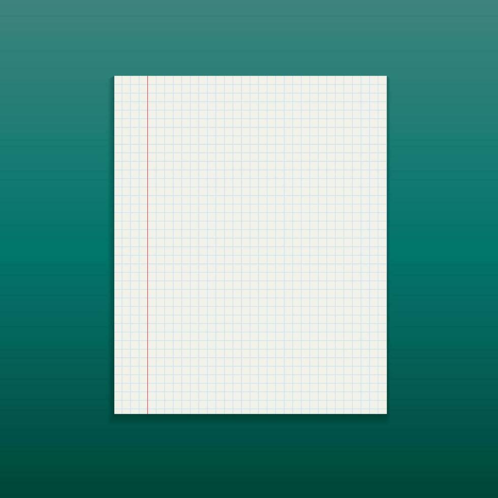 realistisch Papier Hinweis auf Grün Hintergrund vektor