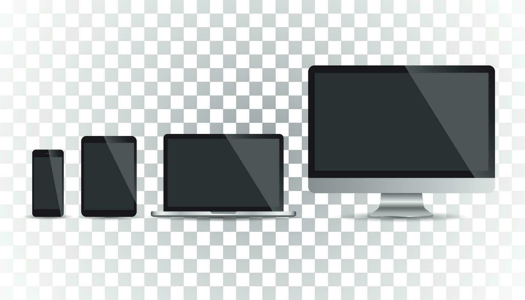 realistisk enhet platt ikon smartphone, läsplatta, bärbar dator. vektor illustration på isolerat bakgrund.