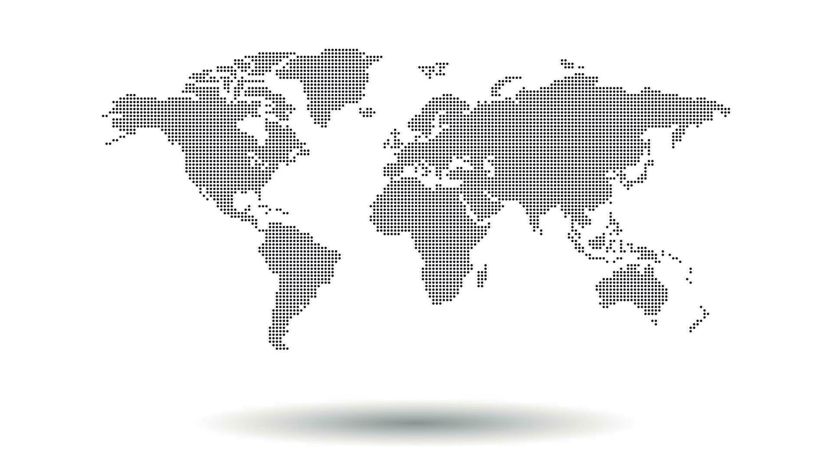 prickad svart värld Karta på vit bakgrund. värld Karta vektor mall för hemsida, infografik, design. platt jord värld Karta illustration