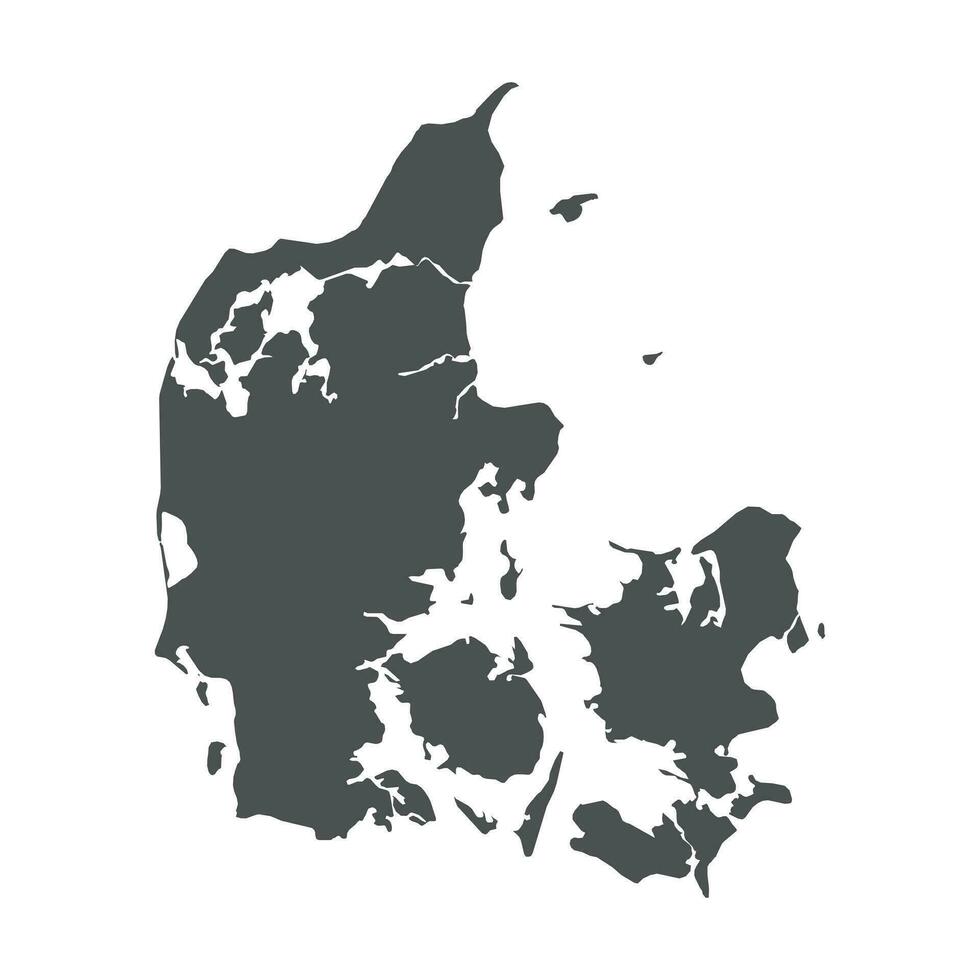 Danmark vektor Karta. svart ikon på vit bakgrund.