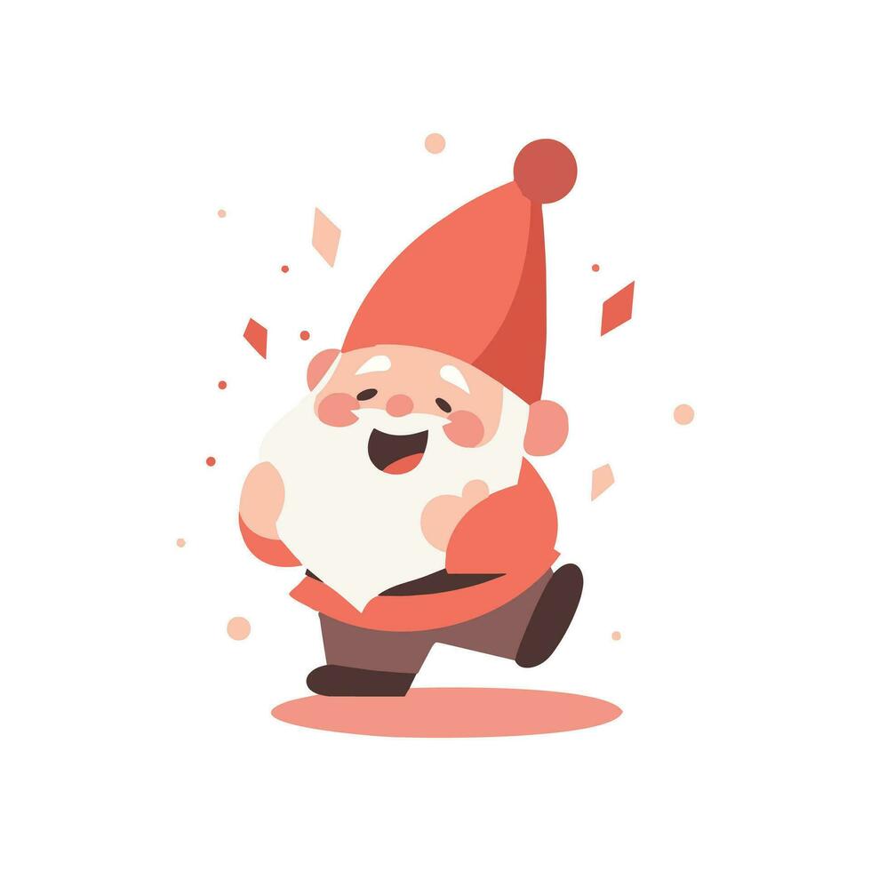 jul gnome i platt stil isolerat på bakgrund vektor