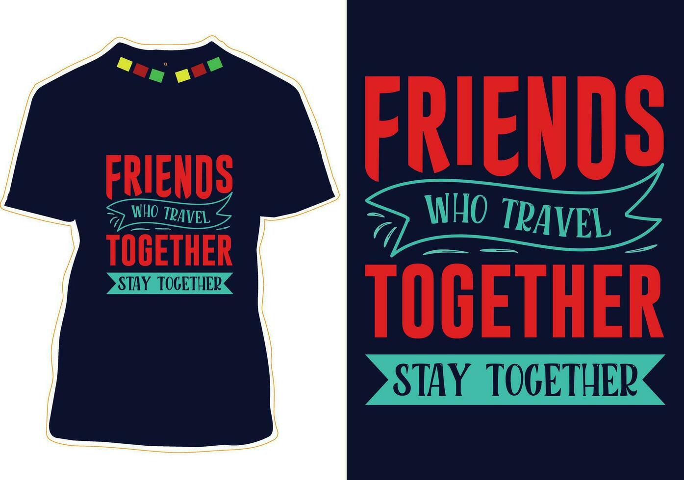 Freundschaft Tag T-Shirt Design vektor