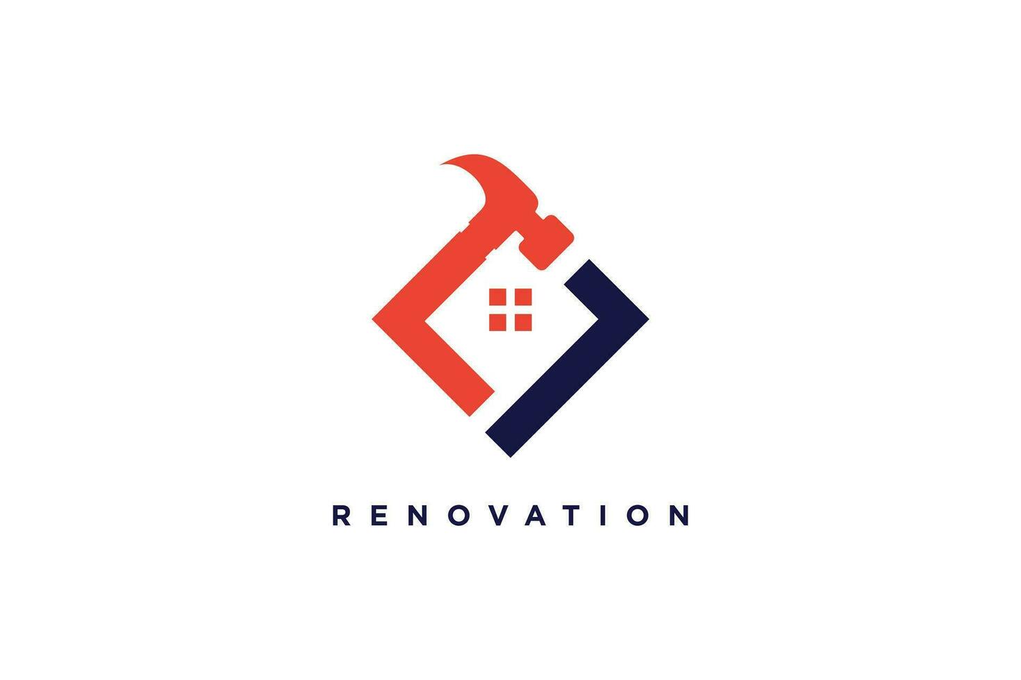 Haus Logo Design mit Renovierung Konzept vektor