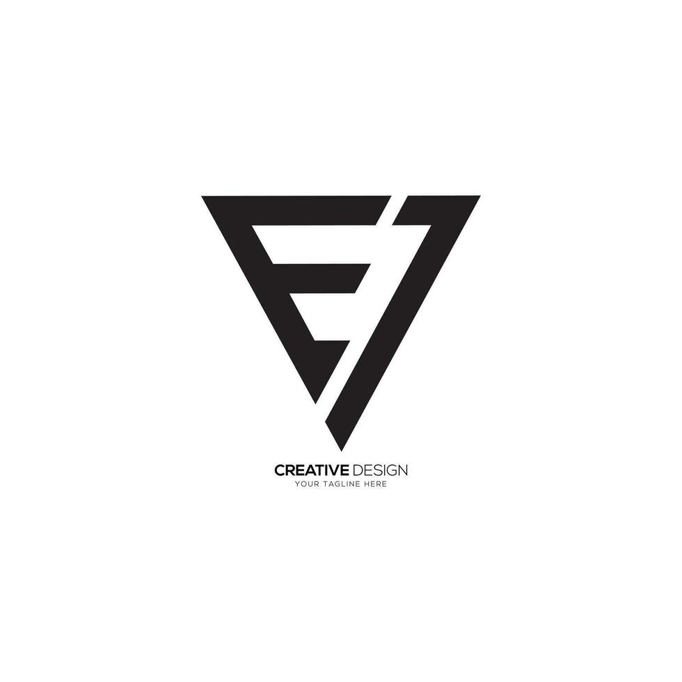 Dreieck Brief ev modern gestalten Alphabet kreativ Monogramm Logo. ev Logo. ve Logo vektor