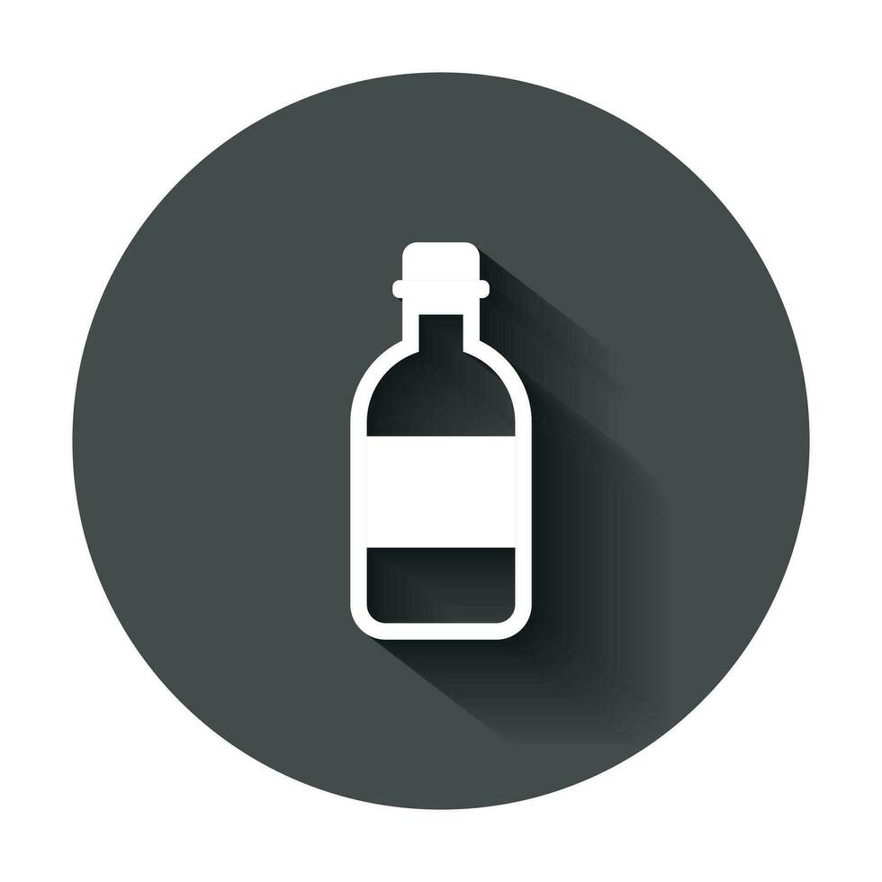 vatten flaska ikon i platt stil. plast soda flaska vektor illustration med lång skugga. flytande vatten företag begrepp.