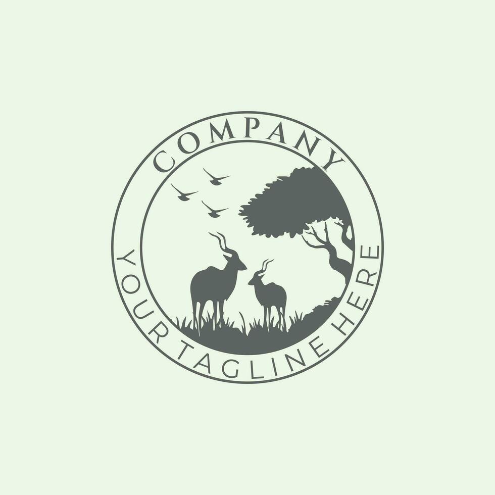 natur djur- silhuett årgång logotyp vektor design minimalistisk illustration från skog eller Zoo