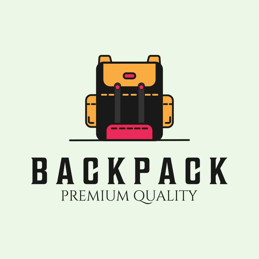 Rucksack Jahrgang retro Logo Design kreativ minimalistisch Illustration vektor