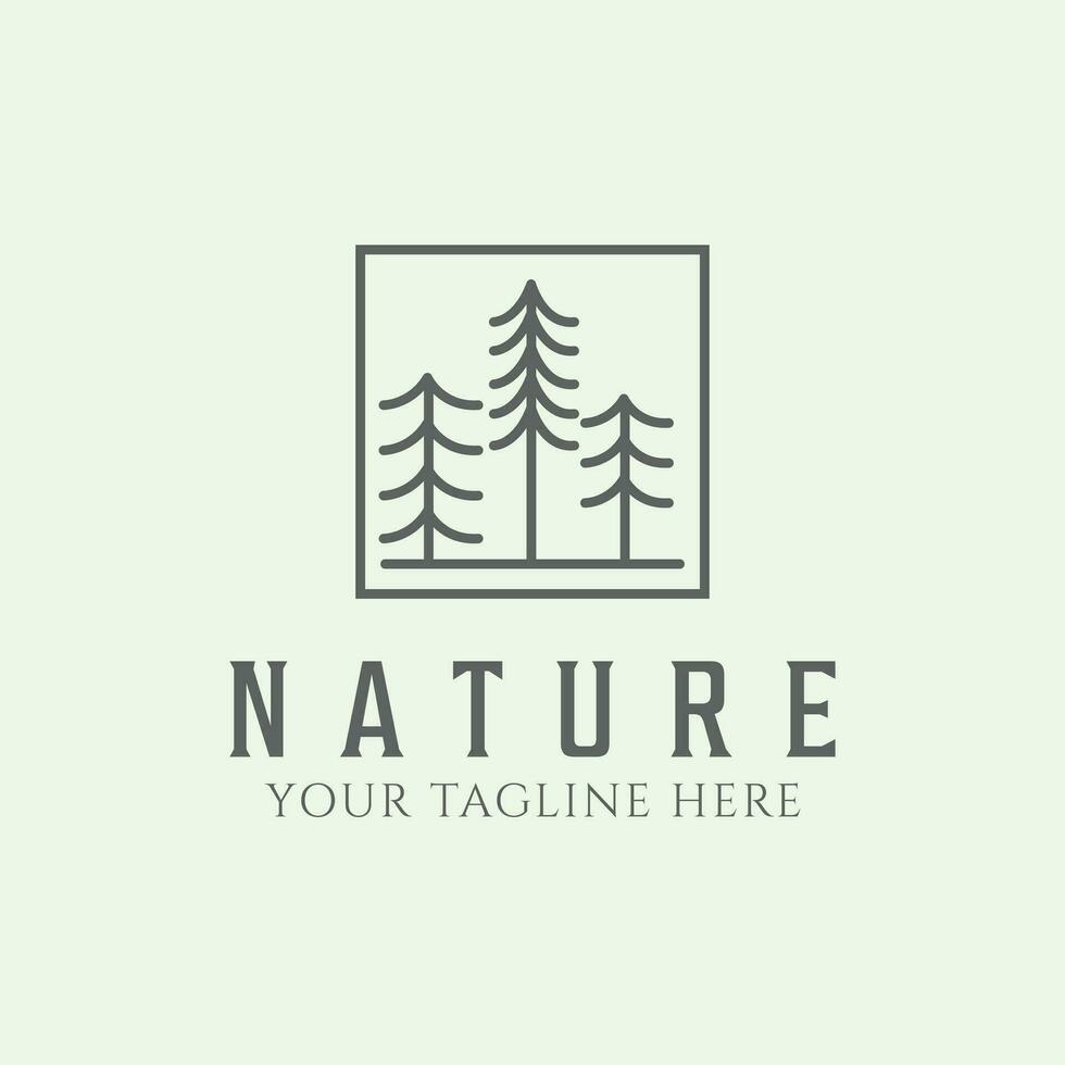 Natur Baum minimalistisch Design Symbol Illustration Logo Linie Kunst vektor