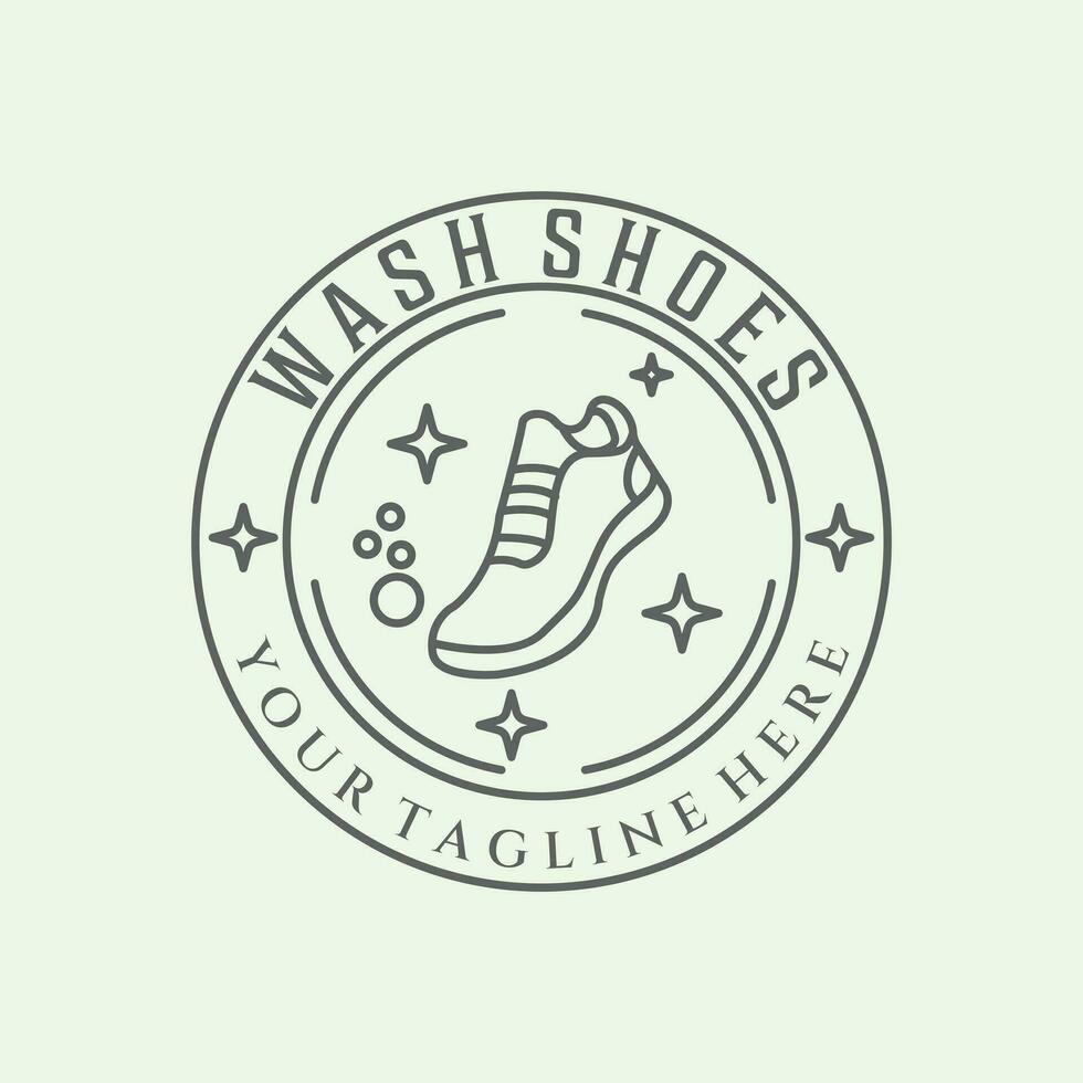 logotyp tvätta de skor linje konst logotyp minimalistisk illustration design rena och skinande vektor