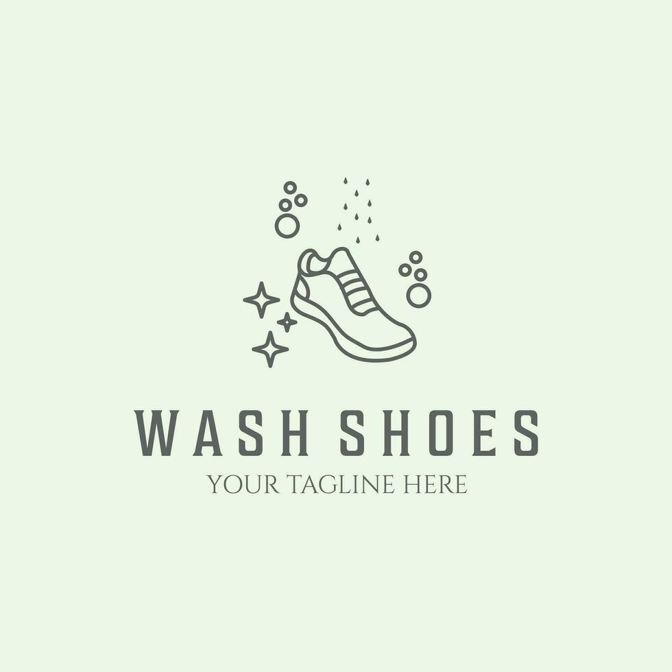 waschen das Schuhe Linie Kunst Logo minimalistisch Vektor Illustration Design