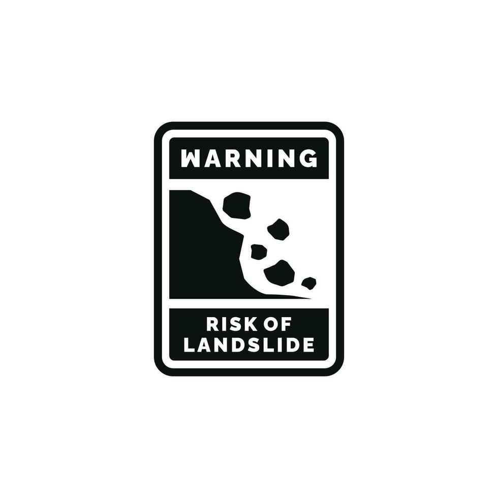 risk av jordskred varning varning symbol design vektor