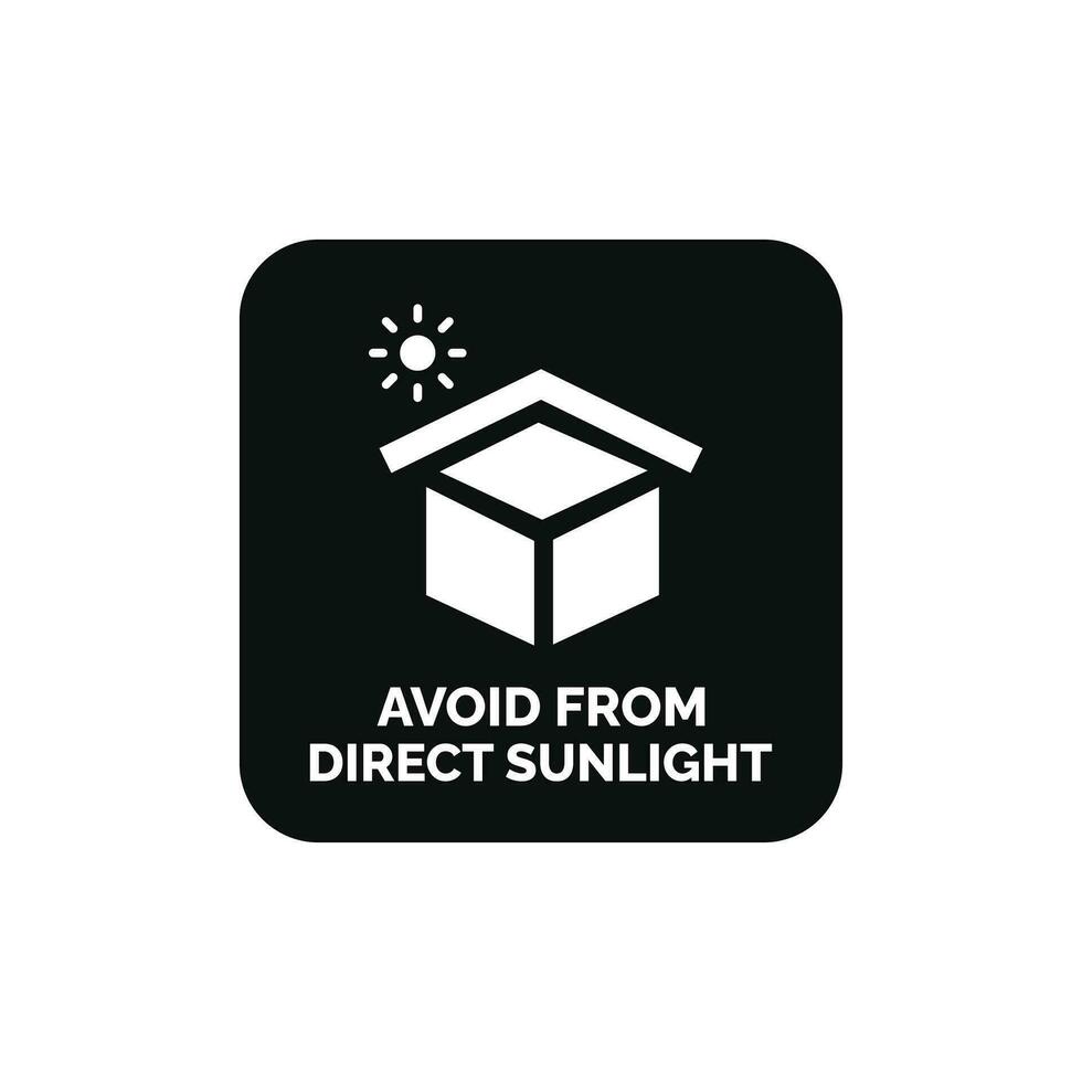 vermeiden von Direkte Sonnenlicht Verpackung Kennzeichen Symbol Symbol Vektor