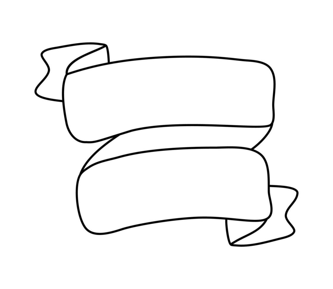 Linie Band Banner Symbol, Netz Design Element. Hand gezeichnet Vektor Illustration. Platz zum Ihre Text zum Geschäft, Gruß Karte und Ferien Kopieren Raum