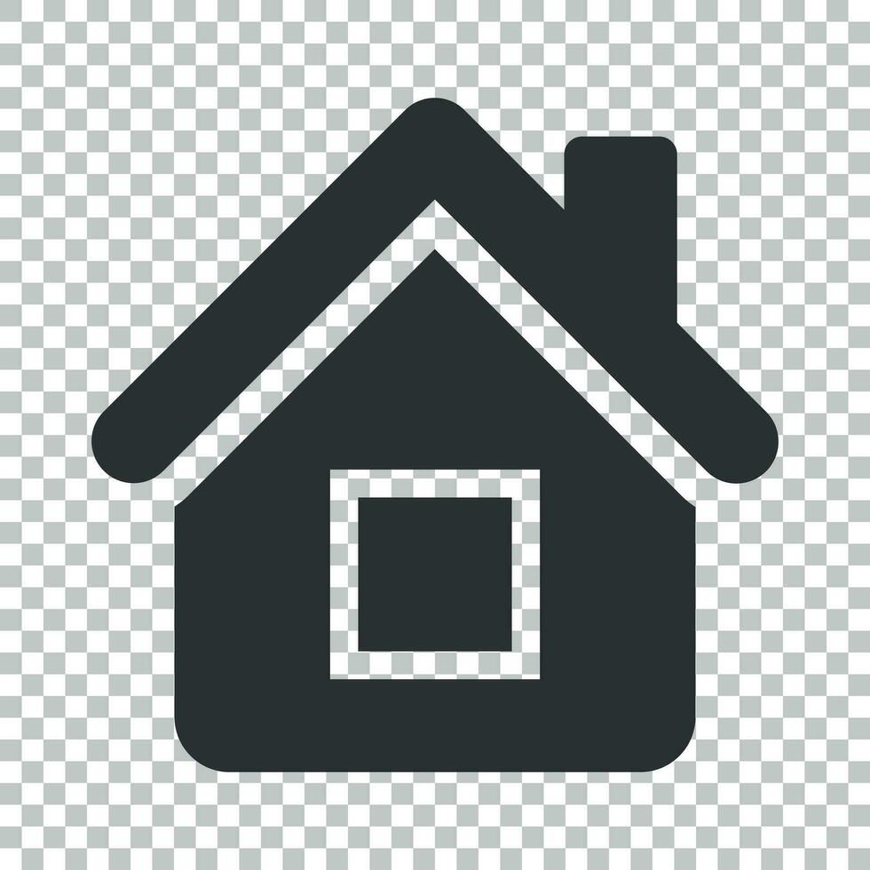 hus byggnad ikon i platt stil. Hem lägenhet vektor illustration på isolerat bakgrund. hus bostad företag begrepp.