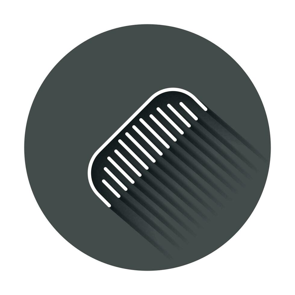 hår borsta ikon i platt stil. hårkam tillbehör vektor illustration med lång skugga. hårborste företag begrepp.