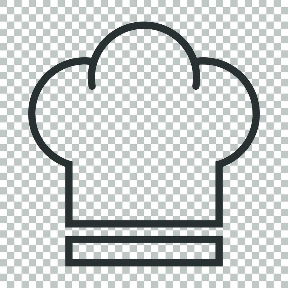 Koch Hut Symbol im eben Stil. Kocher Deckel Vektor Illustration auf isoliert Hintergrund. Koch Restaurant Geschäft Konzept.