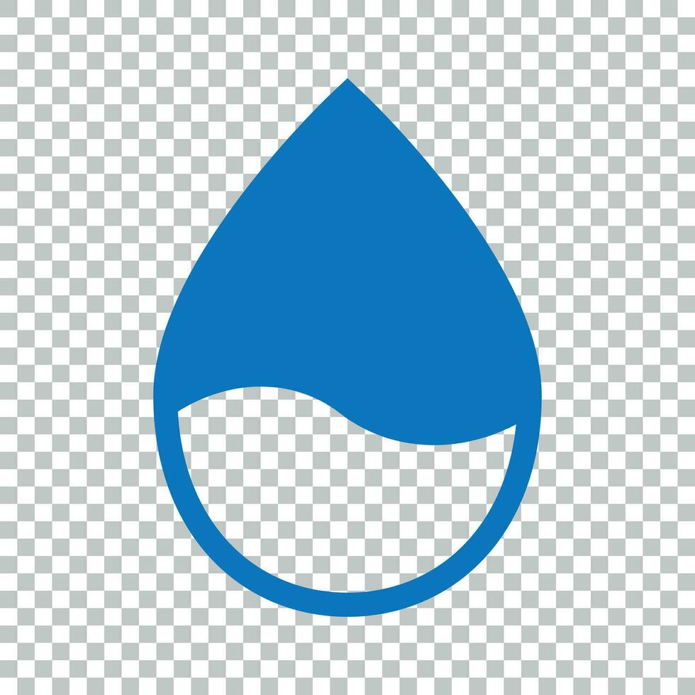 Wasser fallen Symbol im eben Stil. Regentropfen Vektor Illustration auf isoliert Hintergrund. Tröpfchen Wasser Klecks Geschäft Konzept.