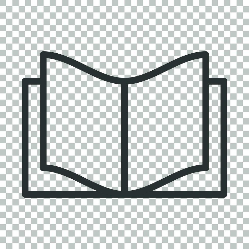 Buch Bildung Symbol im eben Stil. Literatur Zeitschrift Vektor Illustration auf isoliert Hintergrund. Buch Papier Geschäft Konzept.