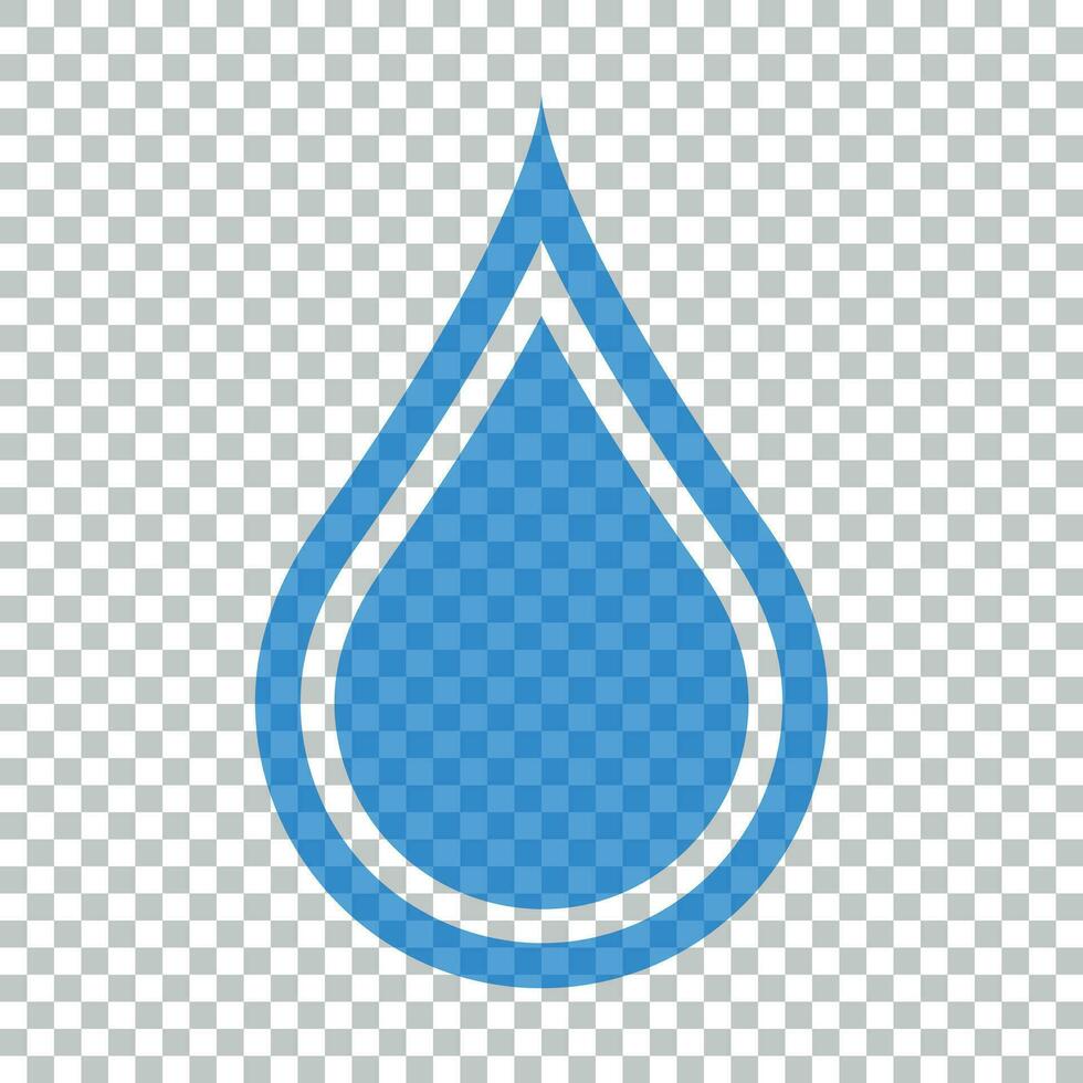 Wasser fallen Symbol im eben Stil. Regentropfen Vektor Illustration auf isoliert Hintergrund. Tröpfchen Wasser Klecks Geschäft Konzept.