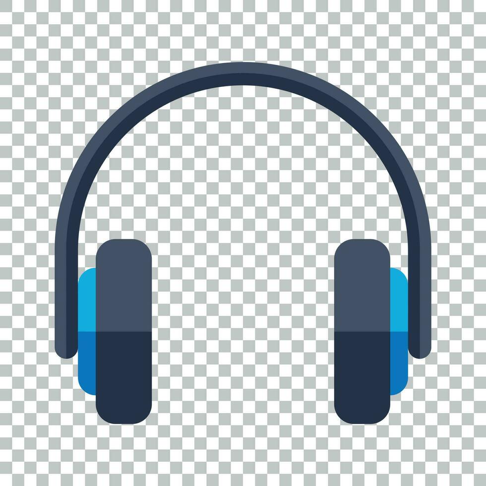 Kopfhörer Headset Symbol im eben Stil. Kopfhörer Vektor Illustration auf isoliert Hintergrund. Audio- Gadget Geschäft Konzept.