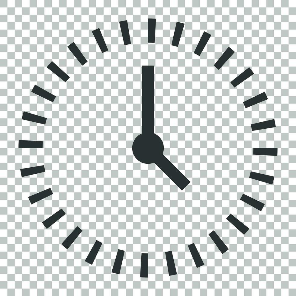 klocka nedräkning ikon i platt stil. tid kronometer vektor illustration på isolerat bakgrund. klocka företag begrepp.