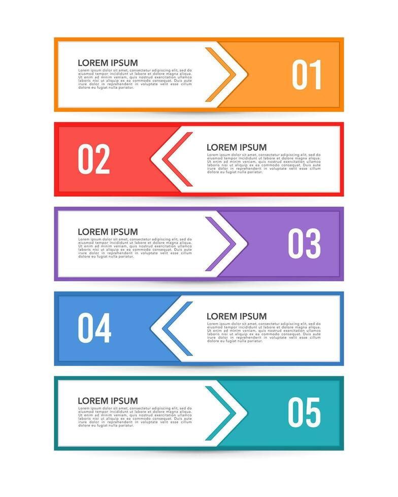 aufführen Diagramm mit 5 Schritte in Erfolg. Infografik Element Vorlage. Vektor Illustration.