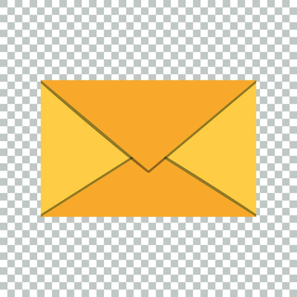 Mail Briefumschlag Symbol im eben Stil. Email Botschaft Vektor Illustration auf isoliert Hintergrund. Briefkasten Email Geschäft Konzept.