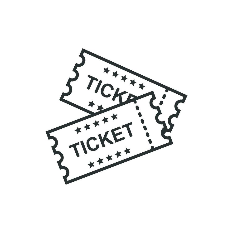 Kinoticket-Symbol im flachen Stil. Geben Sie eine Coupon-Eingangsvektorillustration auf weißem, isoliertem Hintergrund zu. Ticket-Geschäftskonzept. vektor