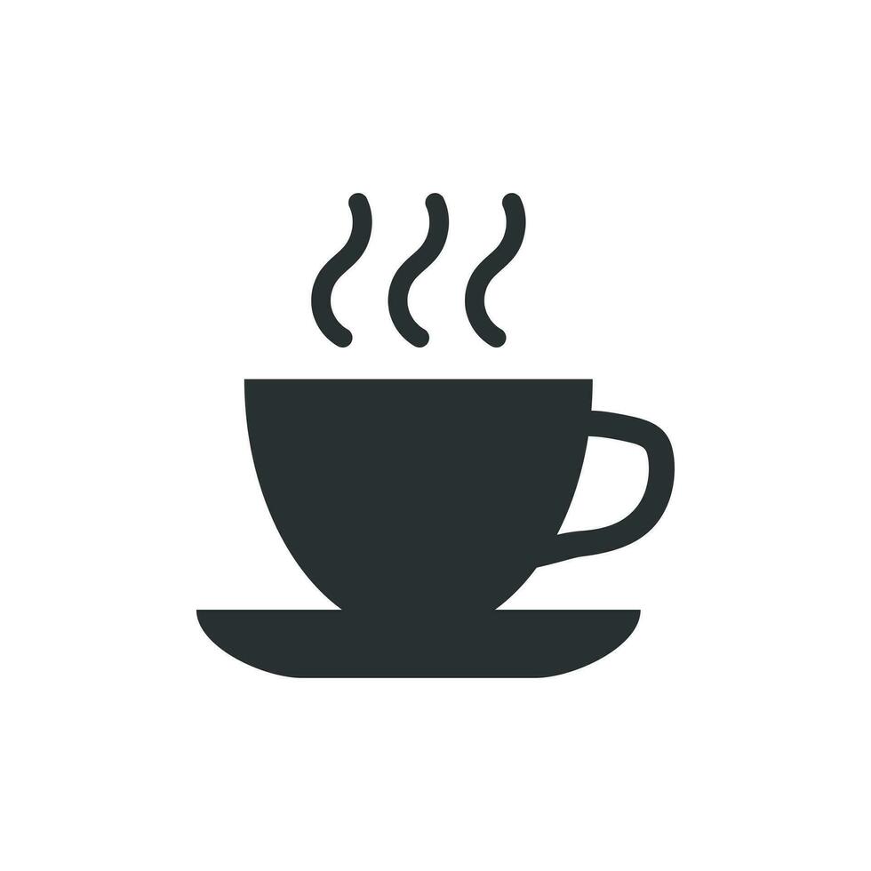 Kaffee, Tee Tasse Symbol im eben Stil. Kaffee Becher Vektor Illustration auf Weiß isoliert Hintergrund. trinken Geschäft Konzept.