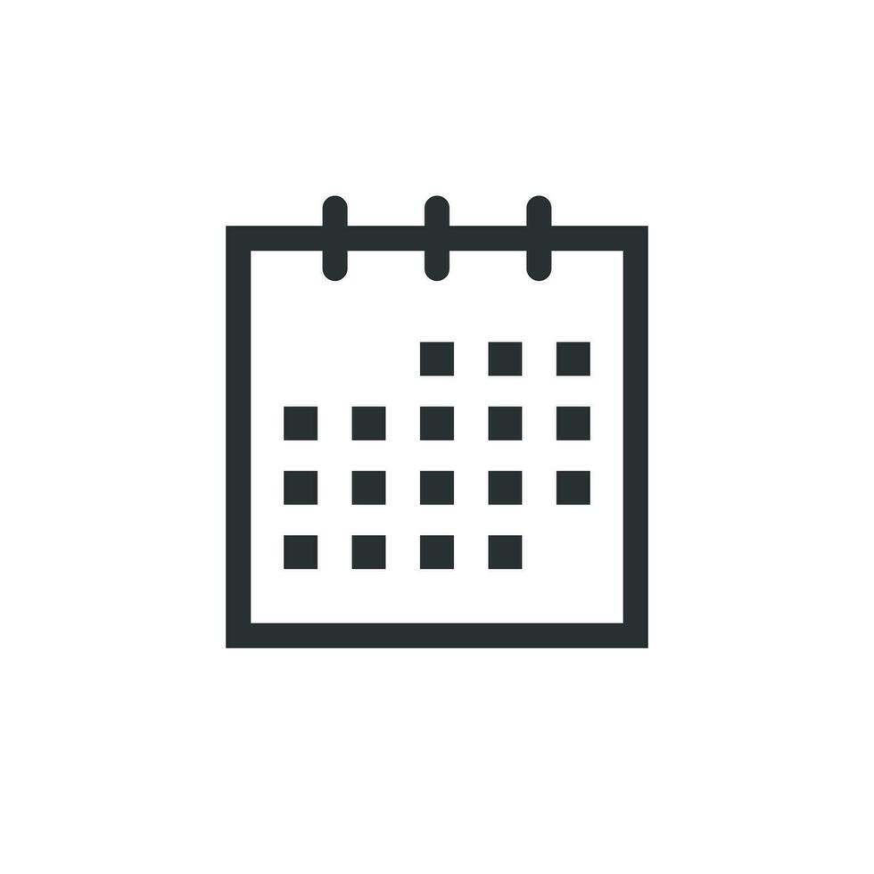 Kalender Agenda Symbol im eben Stil. Planer Vektor Illustration auf Weiß isoliert Hintergrund. Kalender Geschäft Konzept.