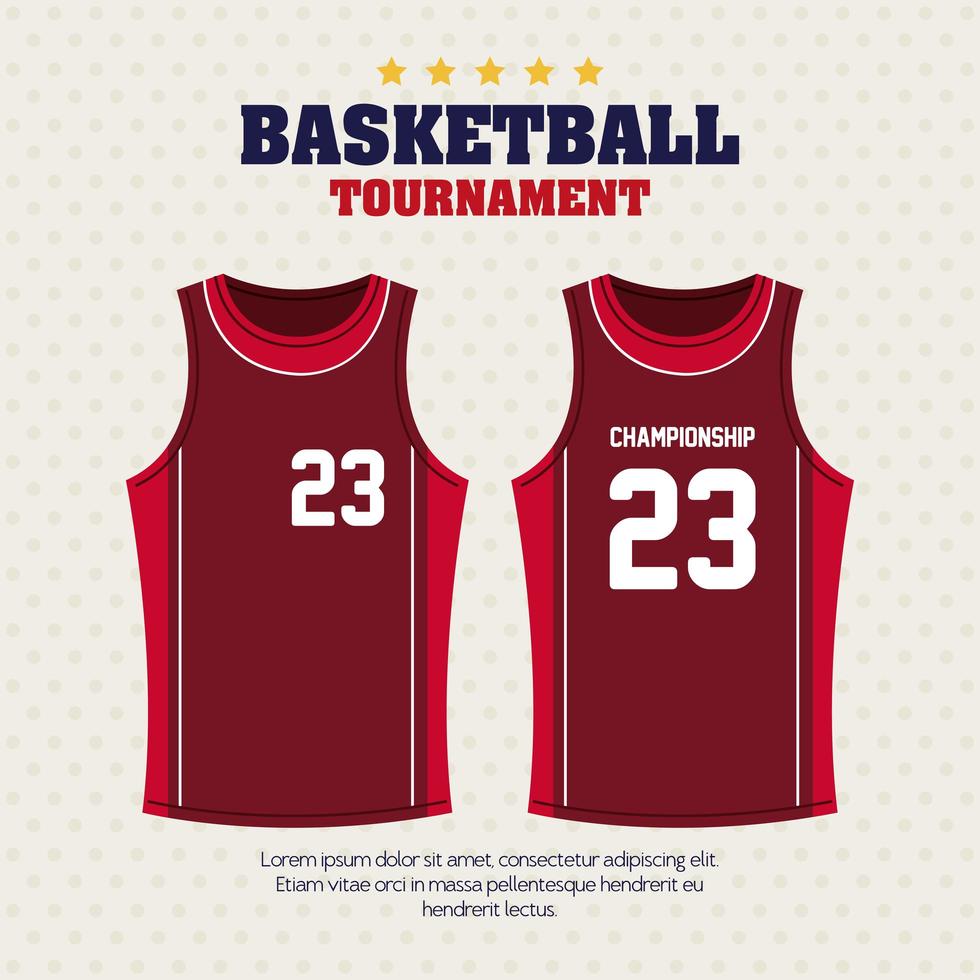 Basketballturnier, Emblem, Design von Basketball, Hemden Sportkleidung vektor