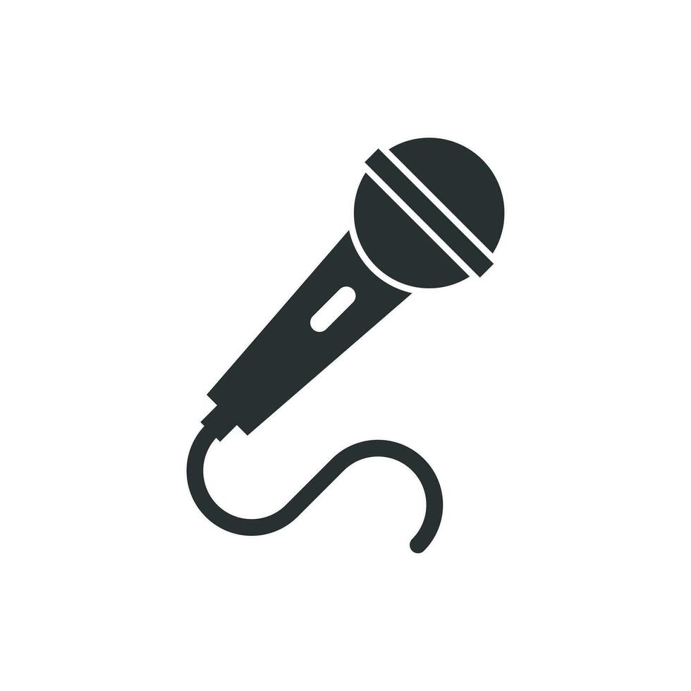 mikrofon ikon i platt stil. mic utsända vektor illustration på vit isolerat bakgrund. mikrofon mikrofon Tal företag begrepp.