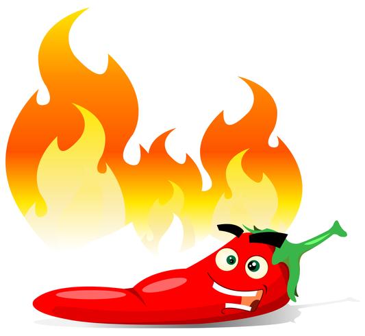 Tecknad röd Hot Chili Pepper vektor