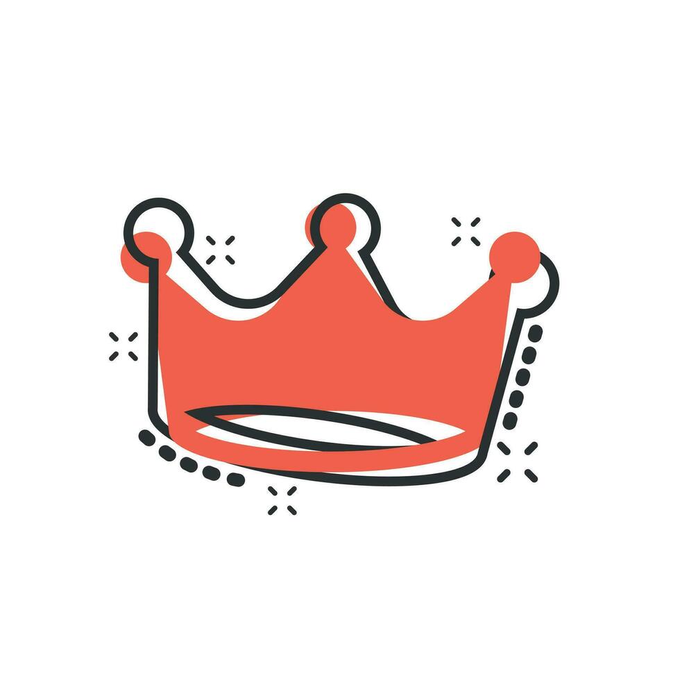 vektor tecknad serie krona diadem ikon i komisk stil. royalty krona illustration piktogram. kung, prinsessa royalty företag stänk effekt begrepp.