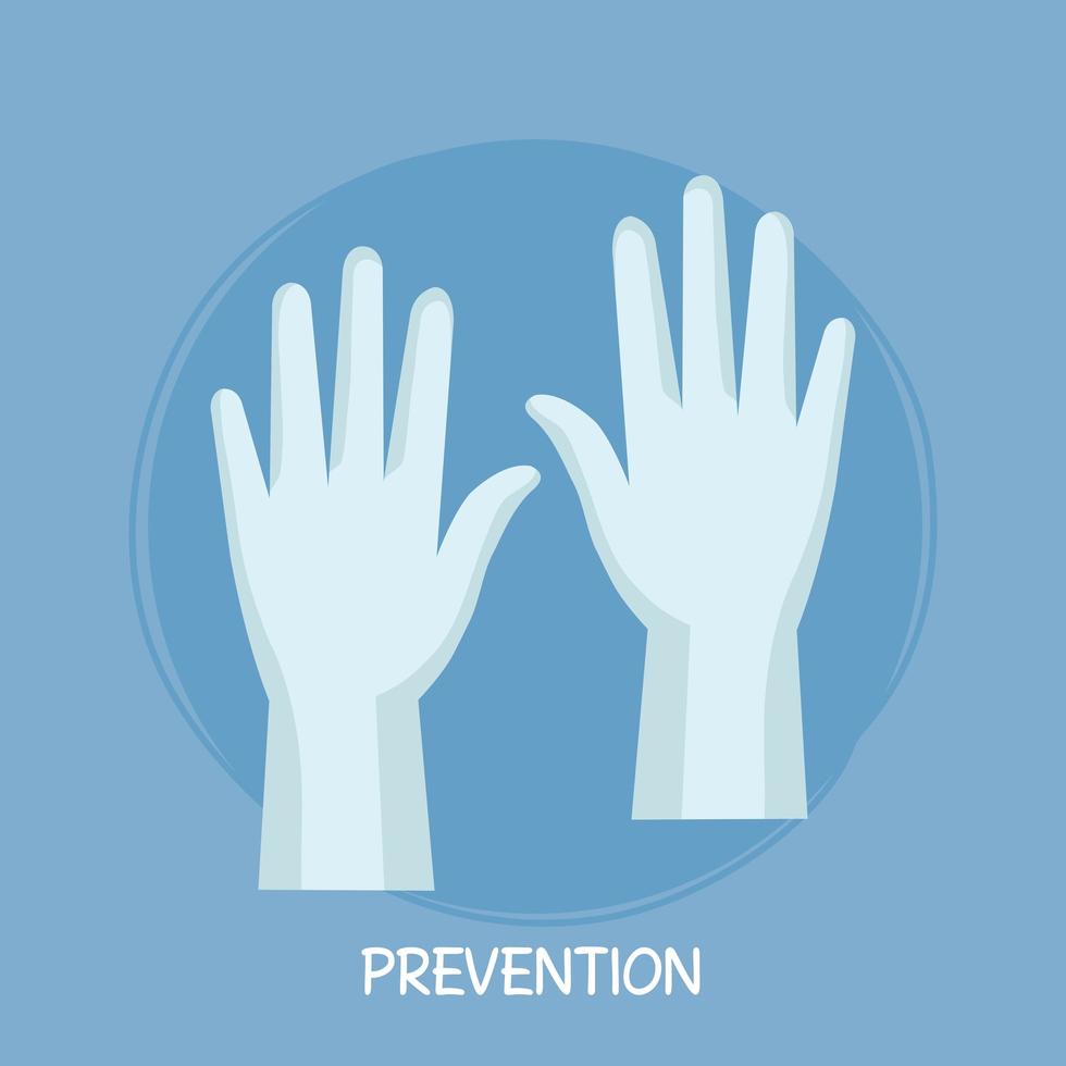 medizinische Handschuhe, Prävention für Coronavirus Covid 19 vektor